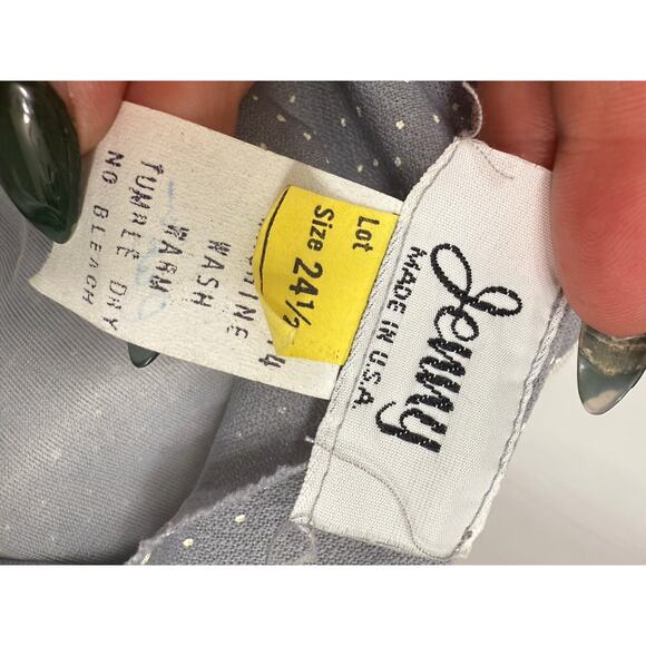 Vintage 80s Jenny Gray Moon Dot Blouson Dress Plus 24 - Picture 6 of 6